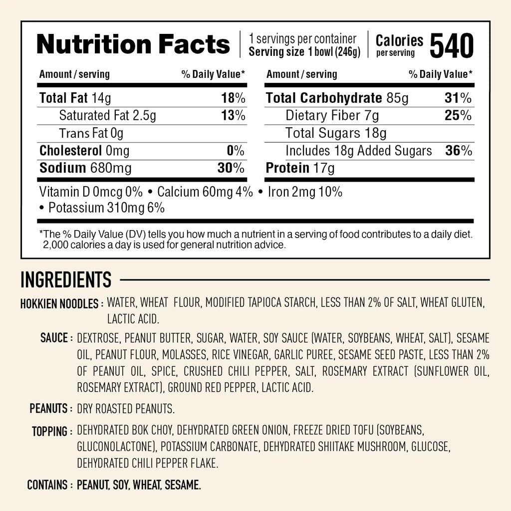 Peanut Sesame Noodle Bowl, Non-Gmo, Vegan, 8.7 Oz (Pack of 6) D317