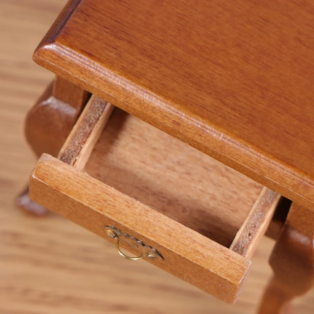 1:12 Walnut Colo Miniature Bedside Table Toy E131640