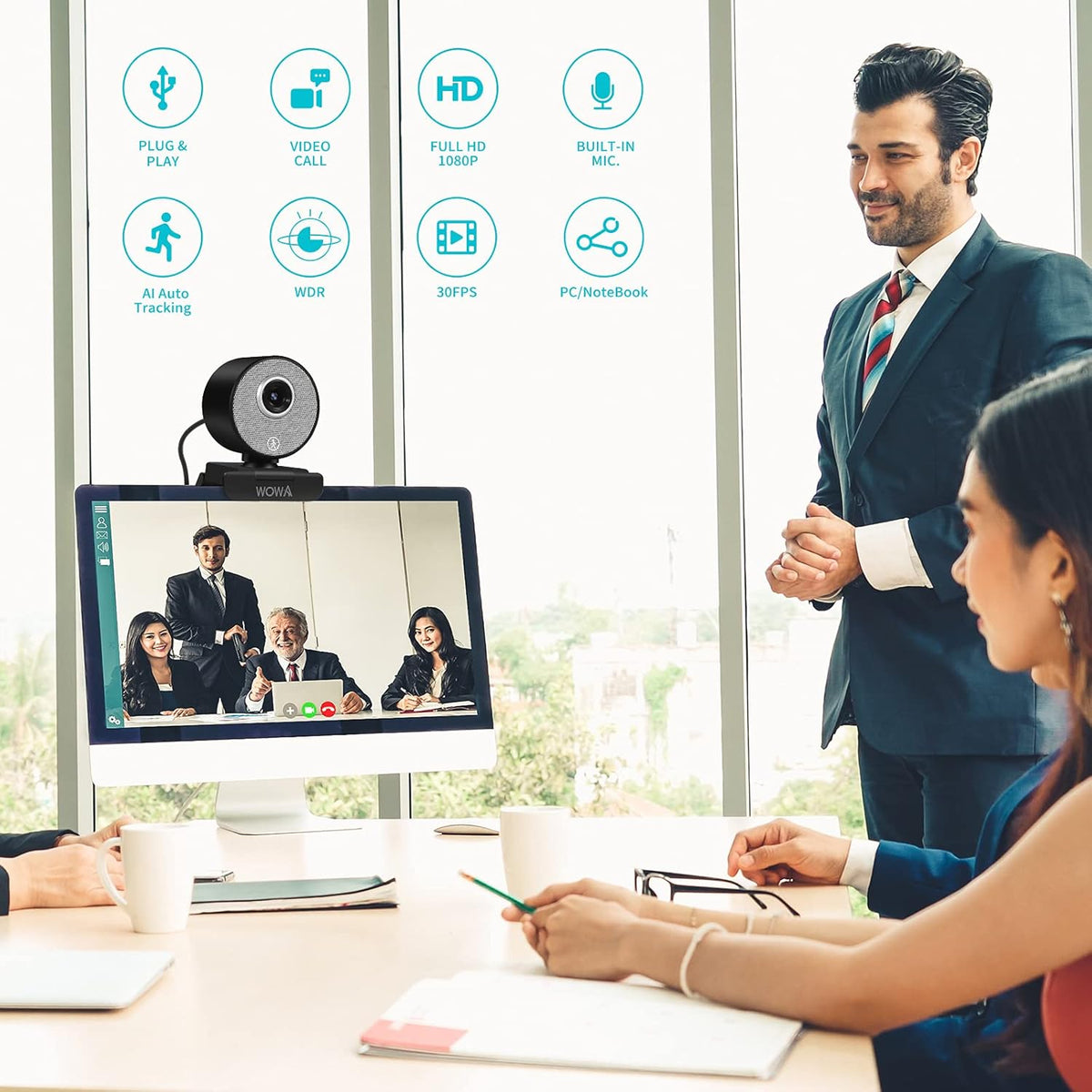 1080P Auto Tracking Webcam with Face Recognition B638