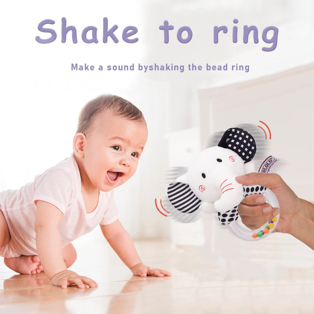 Baby Soft Rattles Teether Plush Rings for Infants 0 3 6 Months O544814