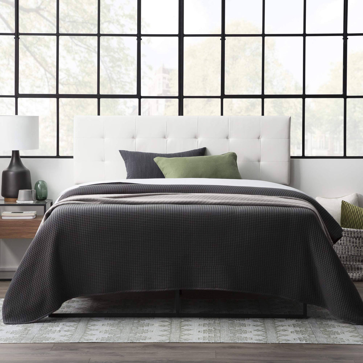 White Faux Leather Headboard K2804