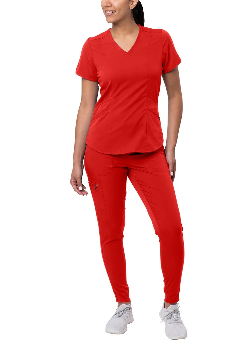 Modern V-Neck Scrub Top & Yoga Jogger Scrub Pants Y994