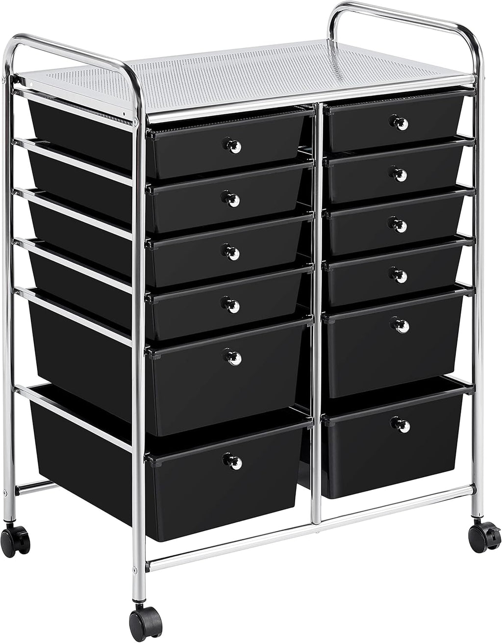 White 12 Drawers Rolling Storage Cart on Wheels X1682