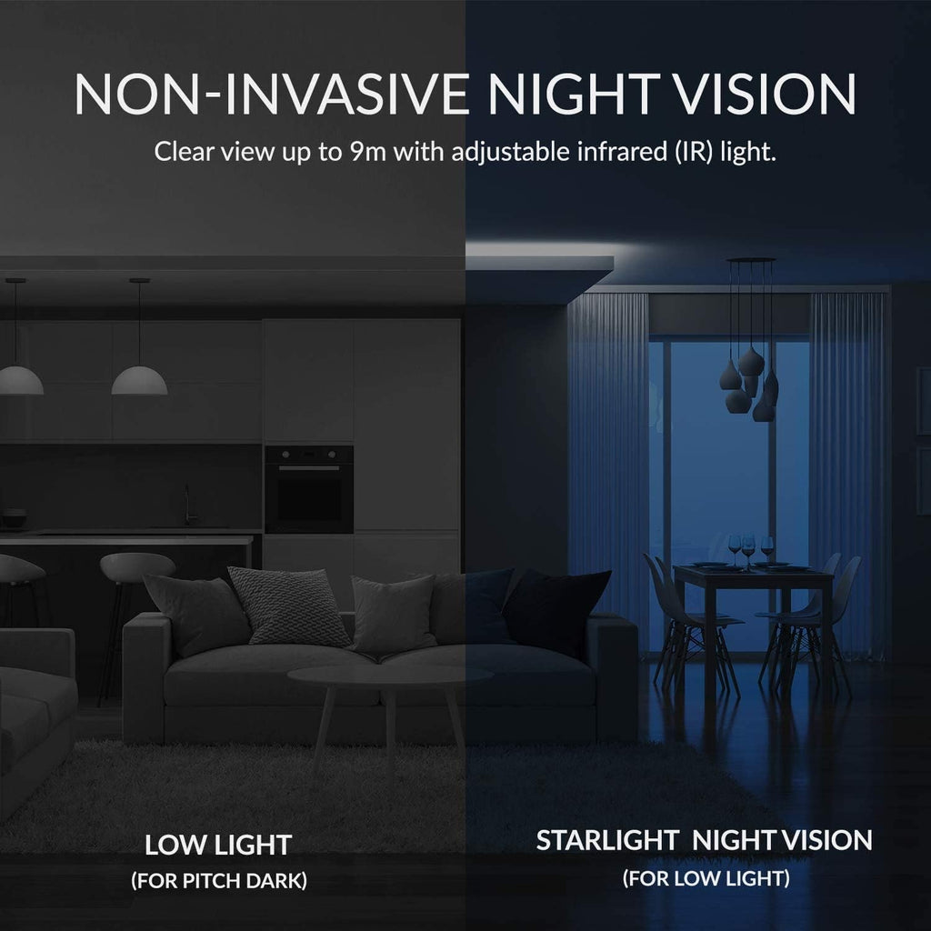 2K WiFi Indoor Security Camera 360-degree with Night Vision, 2-Way Audio, 2pc W388