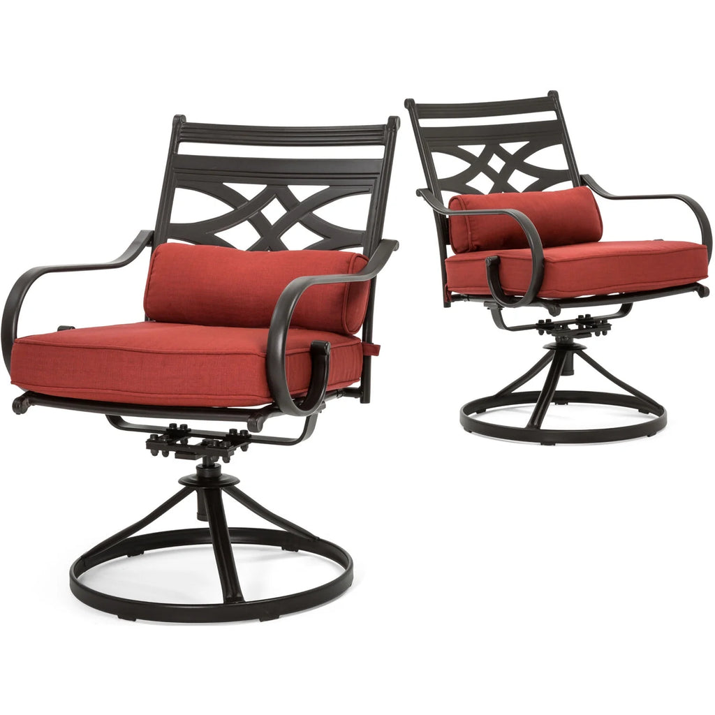 7-Piece Outdoor Patio Dining Set with 6 Swivel Rocker Chairs and Rectangle Table D509