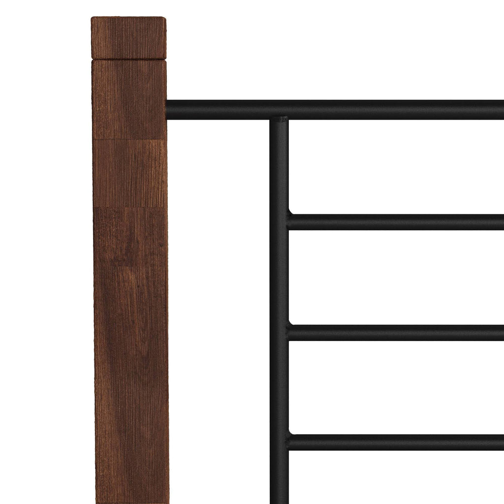 Queen Metal Bed with Wood Posts B616