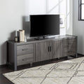 60 Inch Wood TV Stand with Cabinet Doors and Open Shelves Z6098