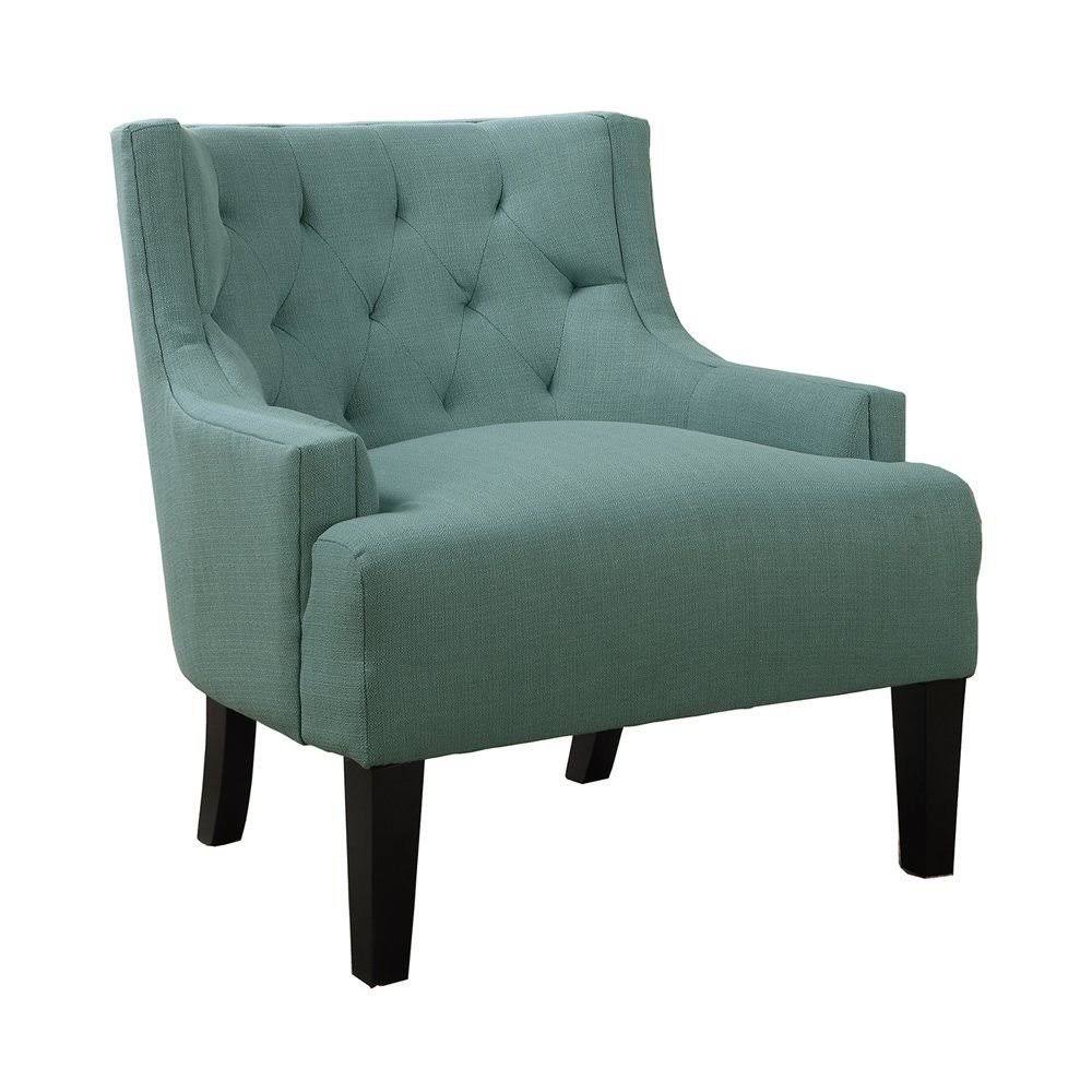 Light Blue Microfiber Accent Chair F130847