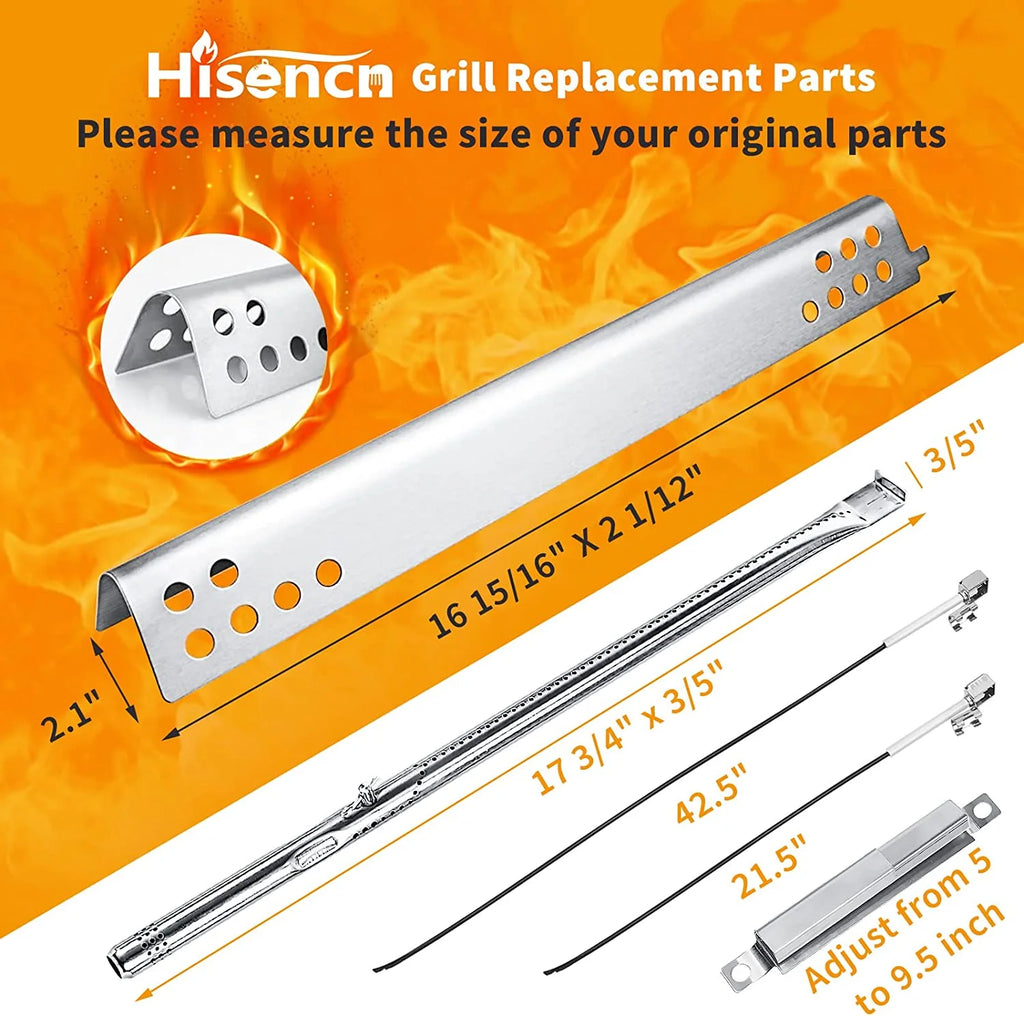 4 Burner Grill Replacement Burner and Heat Plates O3308