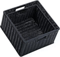 Black Woven Storage Baskets with Handles, Set of 2 T6730