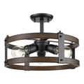 Graphite-Ironwood 3 Light Semi-Flush Mount W873877