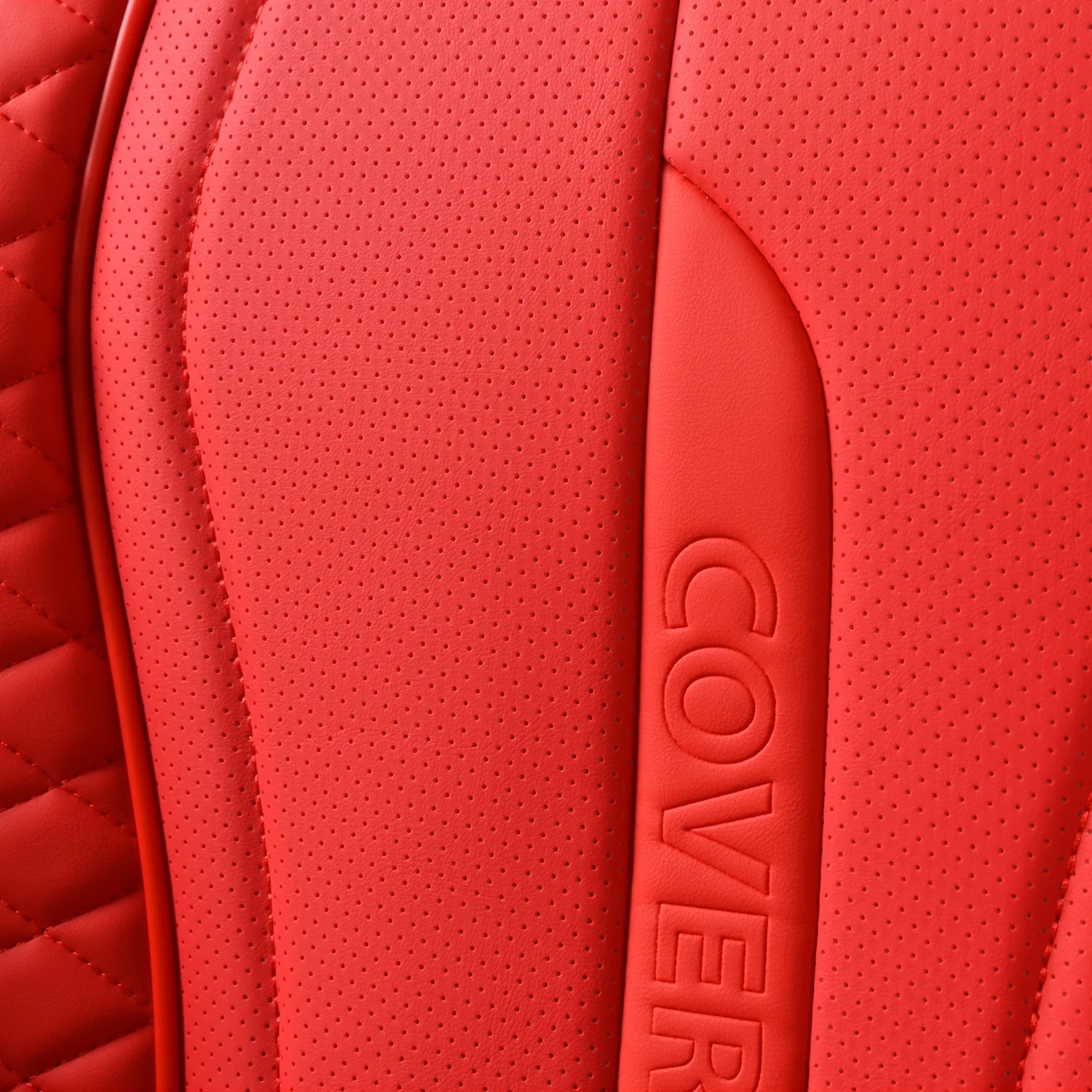 Red 2PCS Front Leather Waterproof Car Seat Covers I508