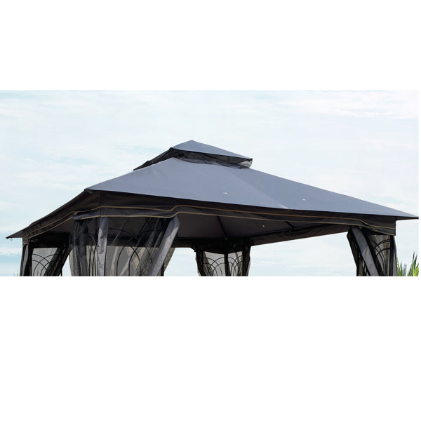 Gray 10 x 10 Ft Patio Gazebo Replacement Canopy Top Fabric B53884
