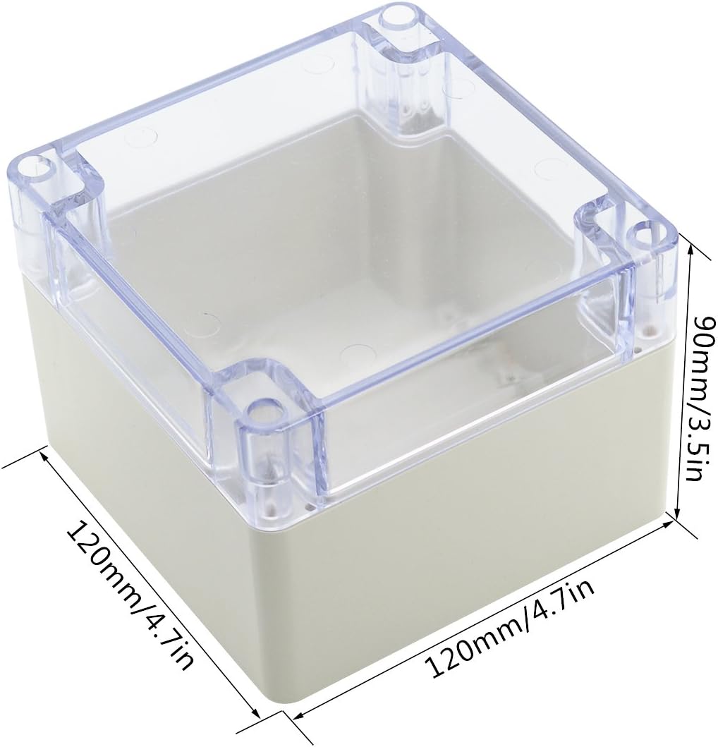 ABS Plastic IP65 Electrical Enclosure Box Grey with Clear Cover 4.7 x 4.7 x 3.5 inch Pack of 2 T168698