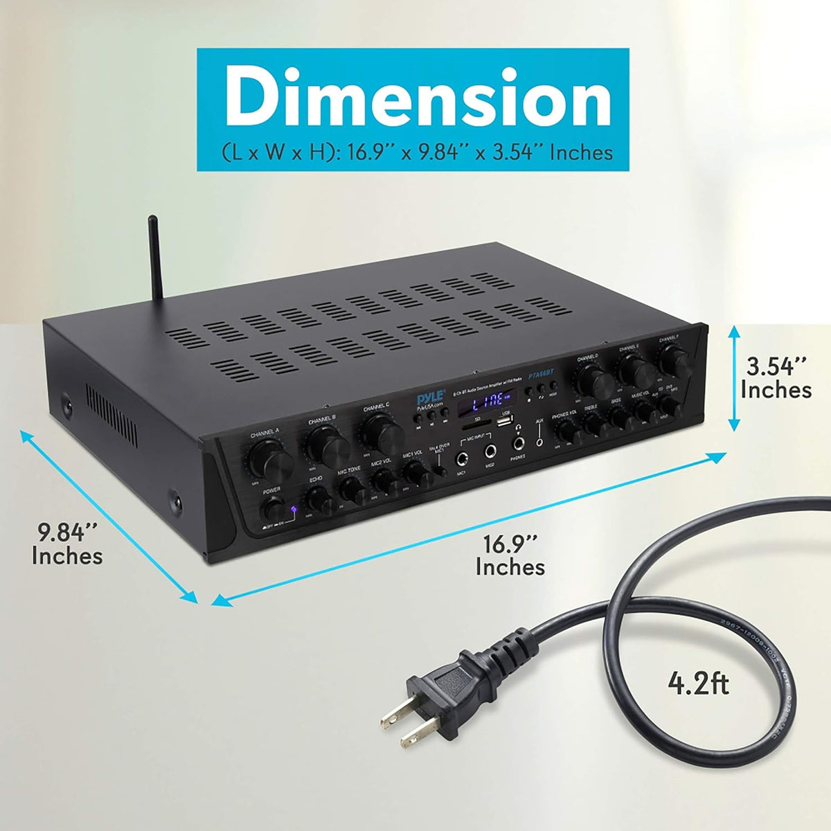 6 Channel 600 Watt Bluetooth Stereo Receiver Amplifier K48614