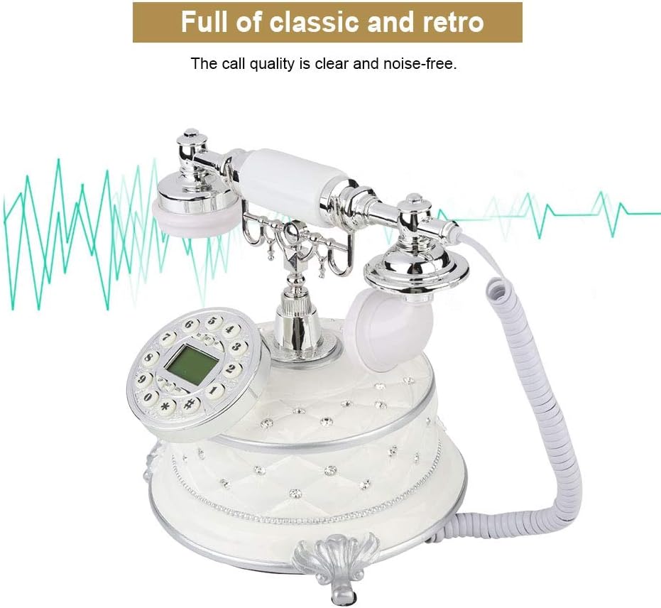Retro Rotary Dial Antique Landline Phone, LCD Display, Caller ID, Pack of 2 H231435
