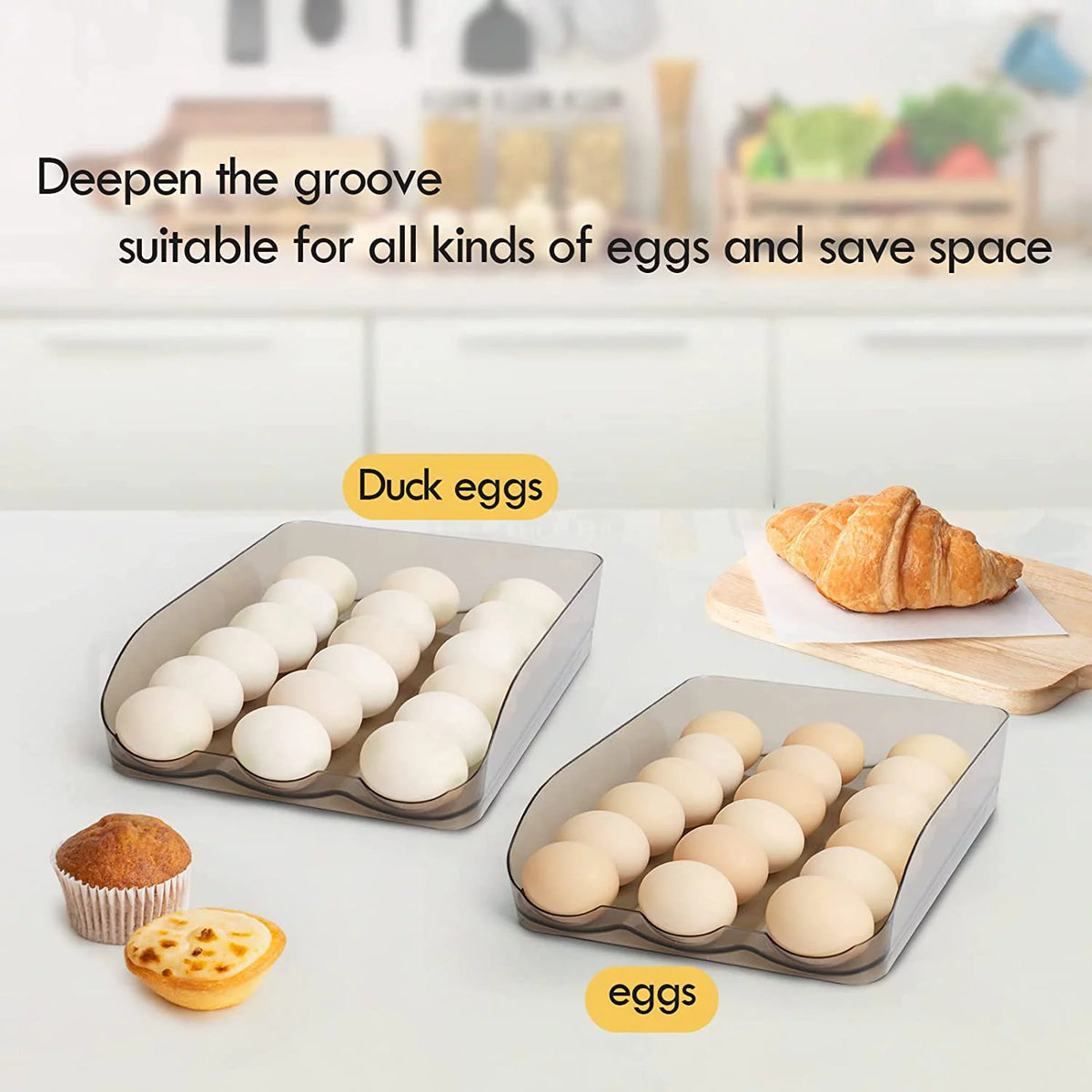 Crystal Gray Plastic Egg Storage Container (3 Layers) C626684