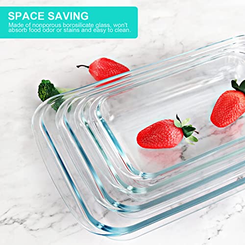 8-Pieces Rectangular Glass Baking Dish Set with Lids L994199