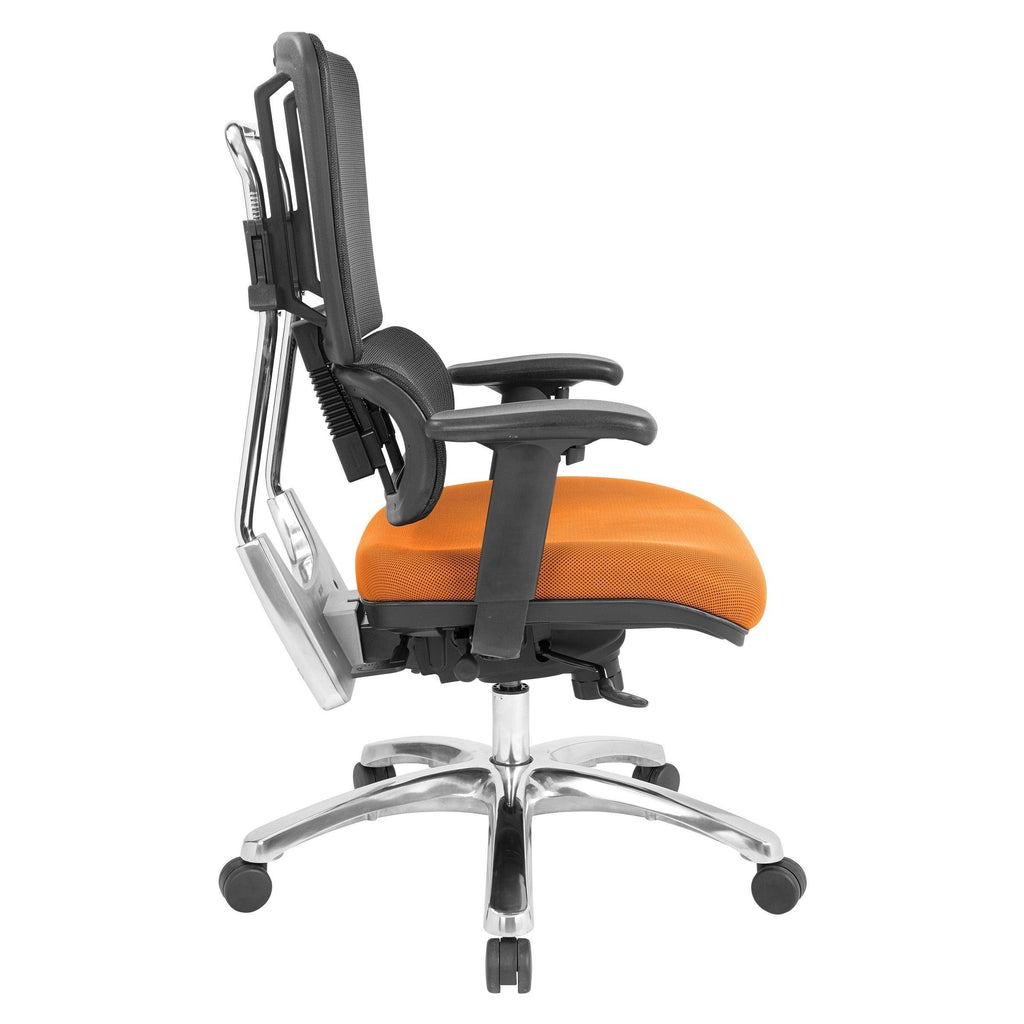 Olive Black Mesh Back Fabric Seat Chrome Base Chair T4525