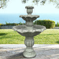 35'' H 3-Tier Outdoor Water Fountain with Submersible Electric Pump D782275