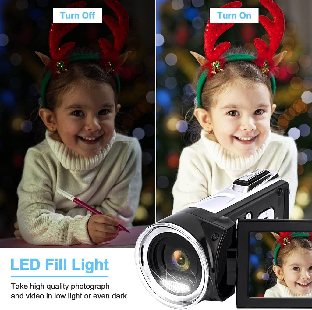 FHD 1080P 30FPS 24.0MP Digital Camcorder 2.7 Inch 270 Degree Rotation Screen Pack of 2 E100311