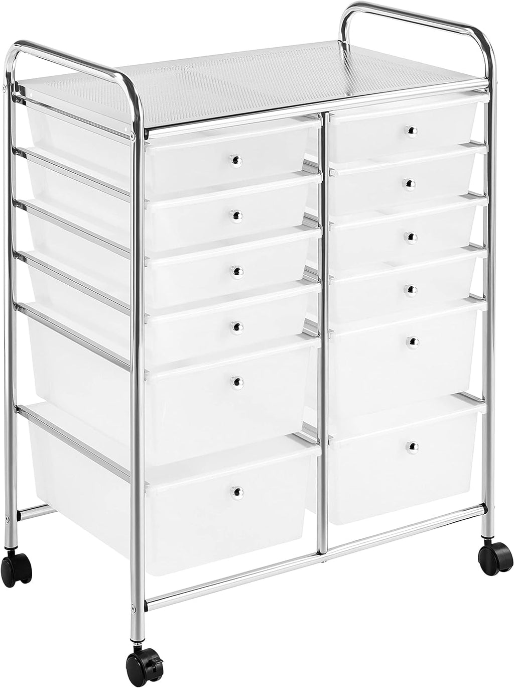 White 12 Drawers Rolling Storage Cart on Wheels X1682