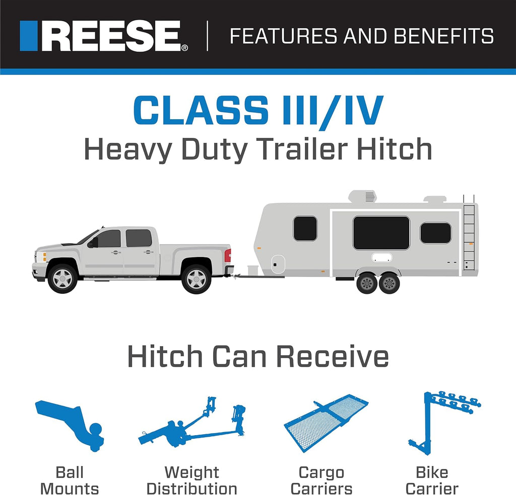 Black Class III Custom-Fit Hitch with 2" Square Receiver B101773