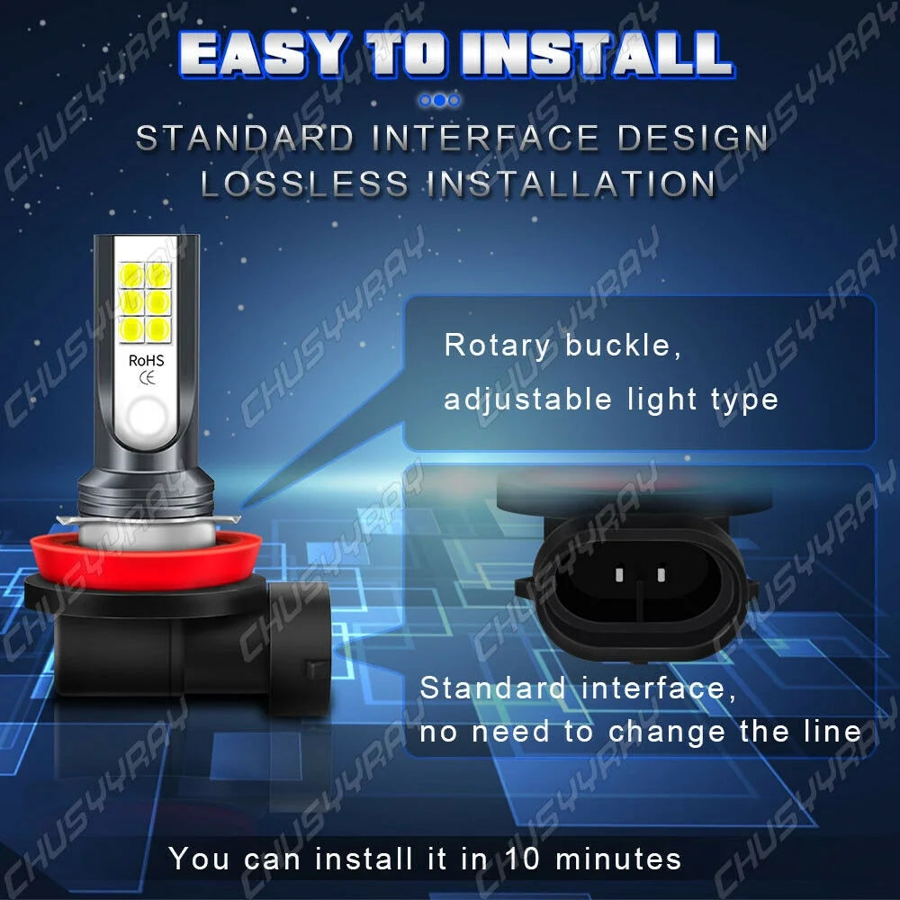 6000K LED Headlight and Fog Light Bulbs Combo Y939322