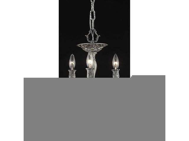 3 Light Pewter Flush Mount Cut Crystal E1569