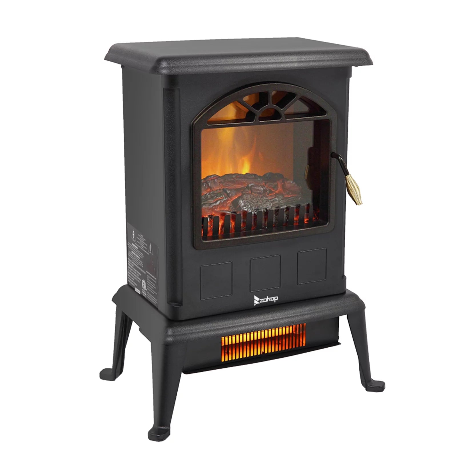 16.6" Freestanding Infrared Space Heater with Realistic 3D Flame Effect K728840