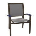 Textured Black Stacking Patio Dining Armchair P7514