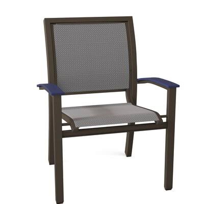 Textured Black Stacking Patio Dining Armchair P7514