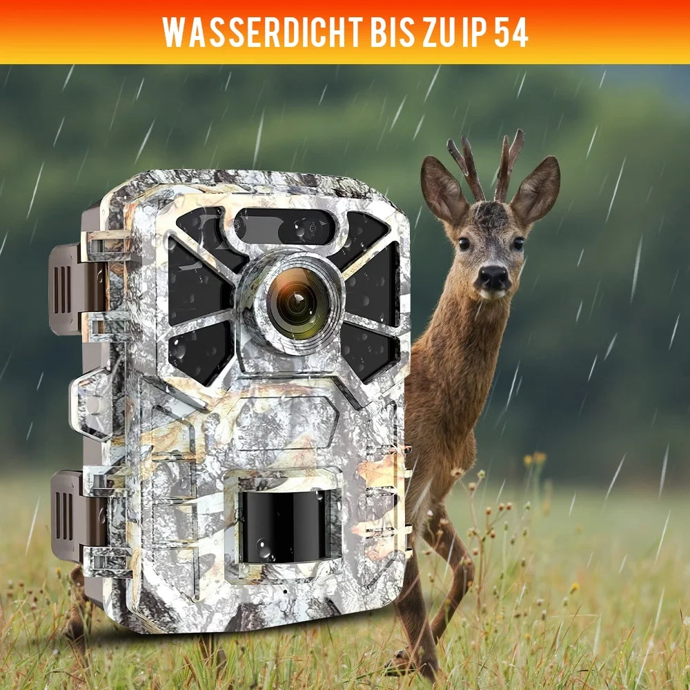 30MP 2K Infrared Night Vision Waterproof Trail Camera with 120° Wide Angle Lens P59836