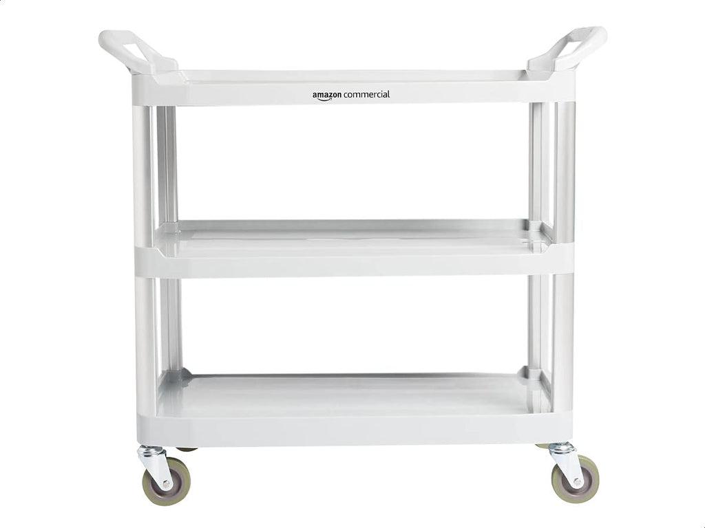 3 Shelves Utility Cart with 400 lbs Loading Capacity, Grey O455