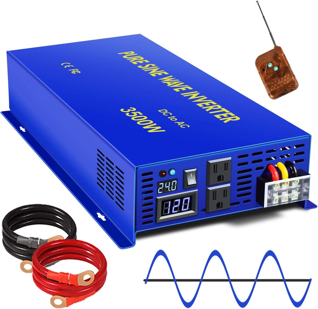 4000W Pure Sine Wave Power Converter with Wireless Remote Control O3547