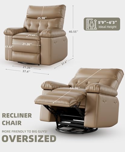 Electric Swivel Massage Chair with Vibration and Heating, PU Leather Single Sofa S711