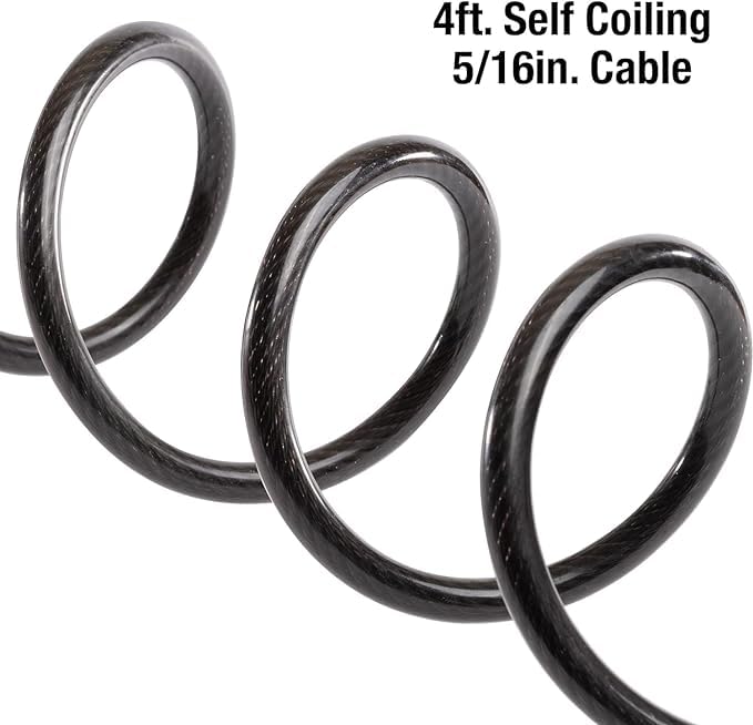 5 Foot Coiled Resettable Combination Bicycle Cable Lock A732141