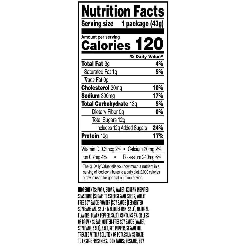 Pork Snack Bites Korean Barbecue 1.5 Ounce (12 Count) V522
