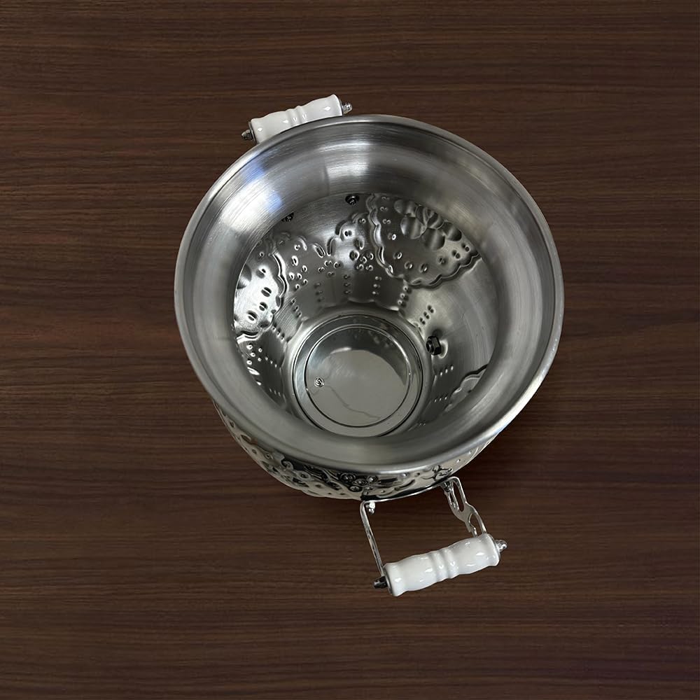 Electric Stainless Steel Samovar Tea Kettle (1 liter) Large Stainless Steel (5.0 Liters) Silver J885699