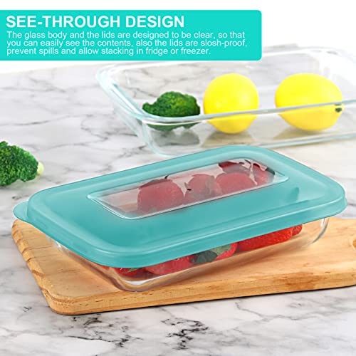 8-Pieces Rectangular Glass Baking Dish Set with Lids L994199