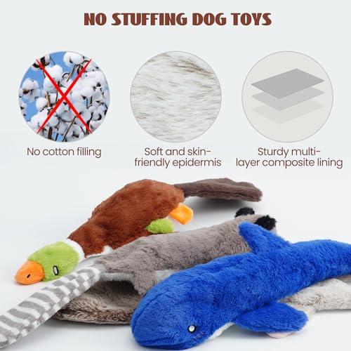 2-in-1 Crinkle Dog Toys, 20.5" Large Size Stuffless Dog Toys A6277