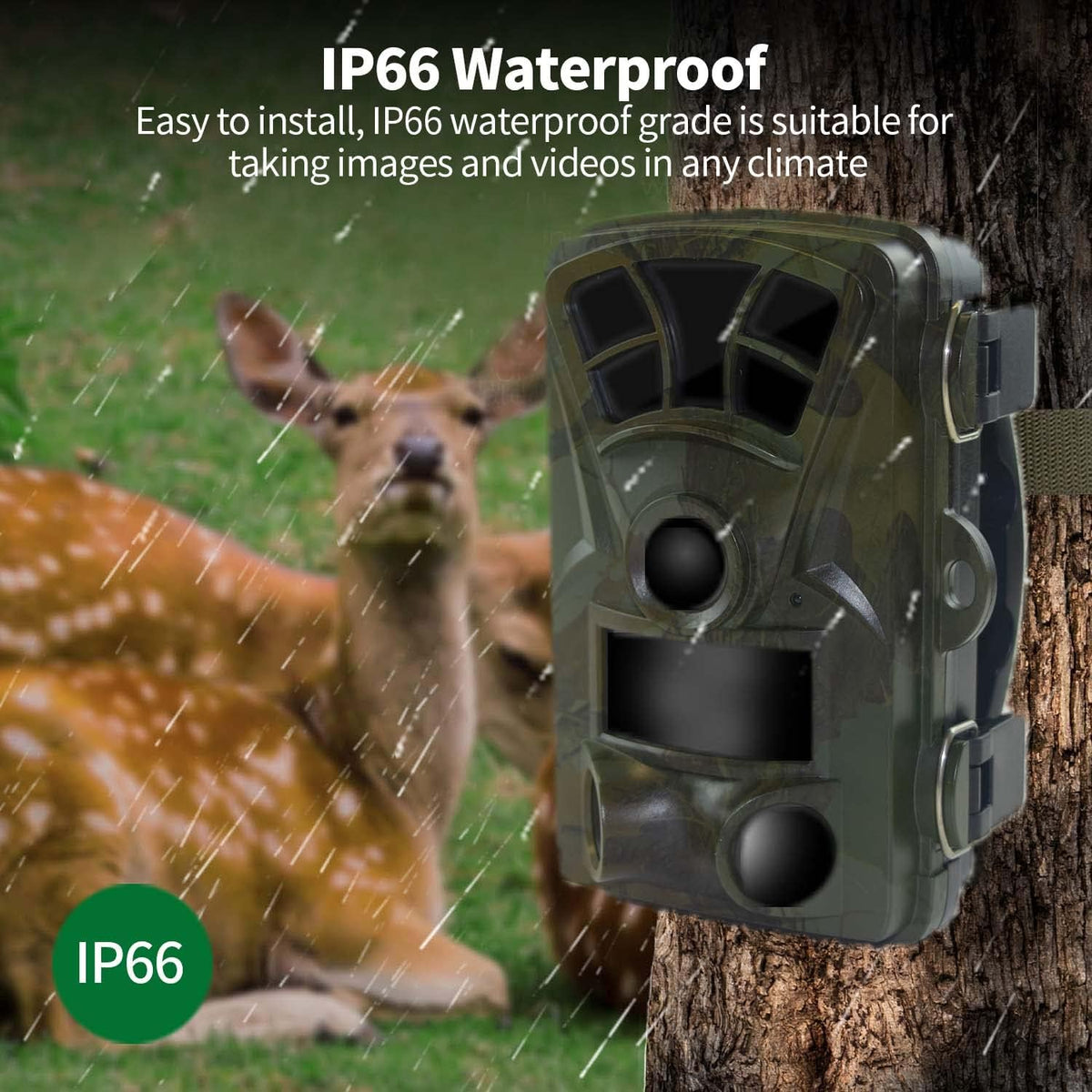 4K 32MP Trail Camera with Night Vision 65ft 110° Wide Angle O5783