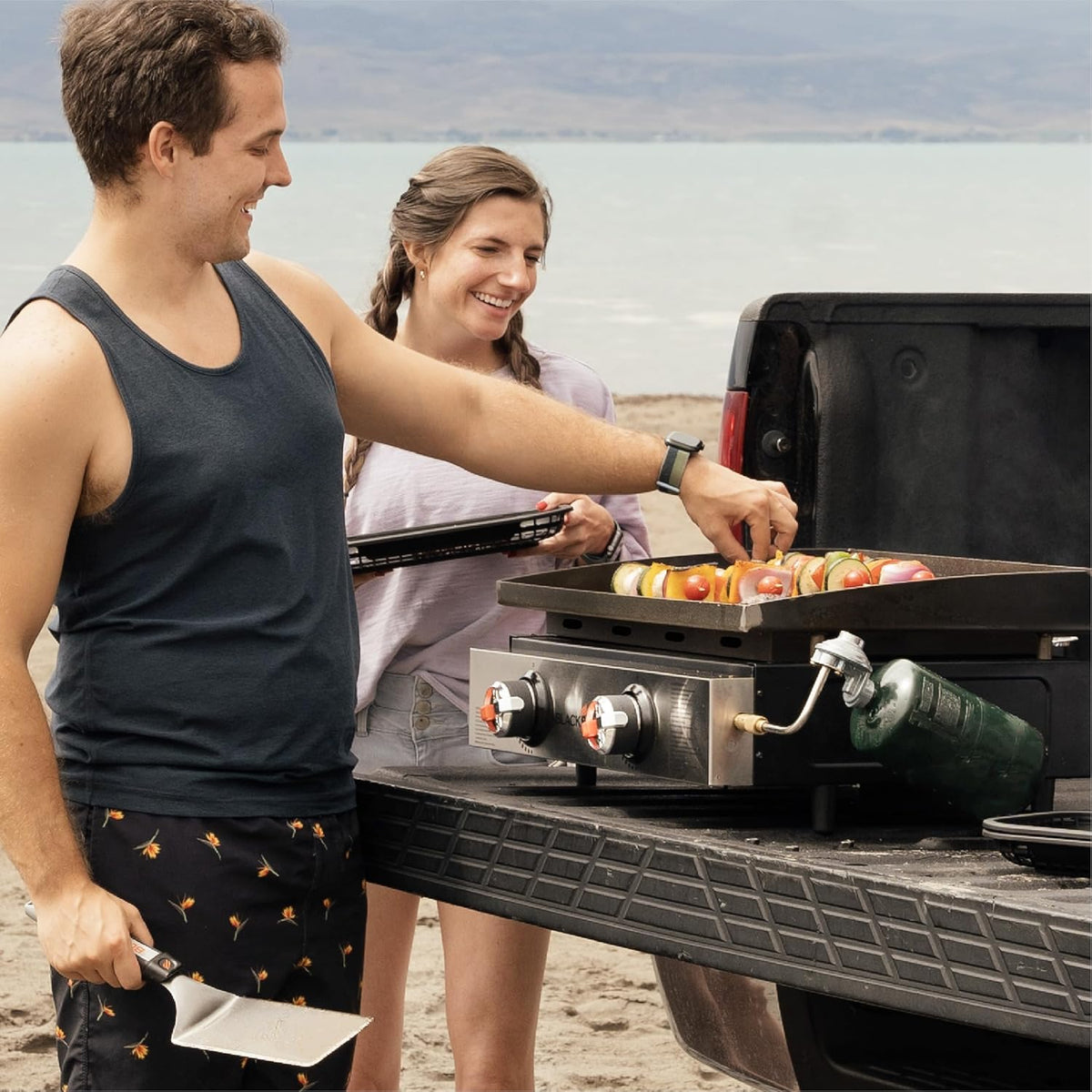 22" Tabletop Griddle with Powder Coated Steel, Black C8489