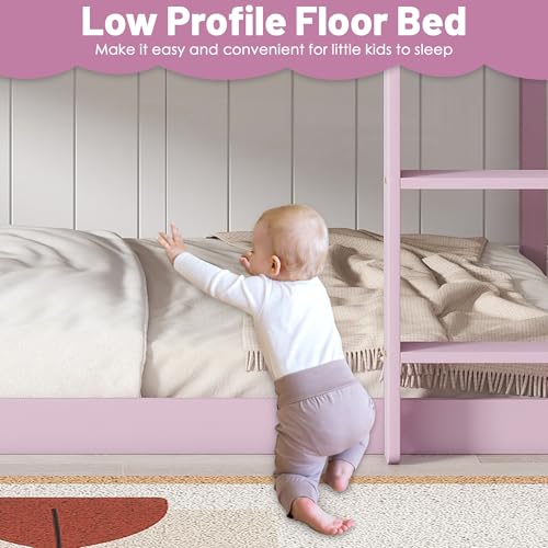 Twin Over Twin Wood Bunk Bed with Ladder Guardrails X32980