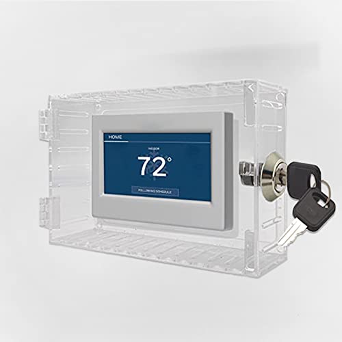Acrylic Clear Large Thermostat Lock Box with Key, 7.3 x 4.7 x 2.2 inch M656