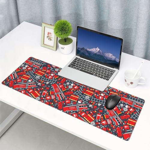 Large Gaming Mouse Pad 31.5 x 11.8in Desk Keyboard Pad with Non-Slip Rubber Base Stitched Edges K136