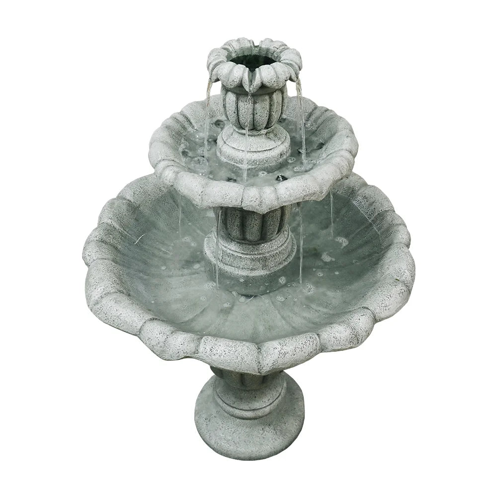 35'' H 3-Tier Outdoor Water Fountain with Submersible Electric Pump D782275