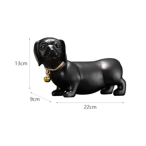 Black Dachshund Dog Figurine Statue L787