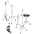 6 Piece Drum Hardware Pack with Snare, Hi-Hat, Cymbal Boom, Kick Pedal & Throne X737