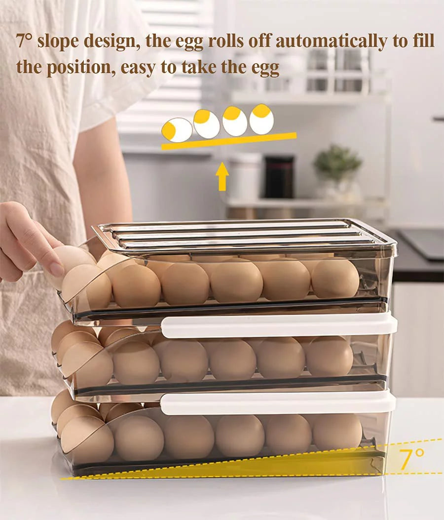Crystal Gray Plastic Egg Storage Container (3 Layers) C626684